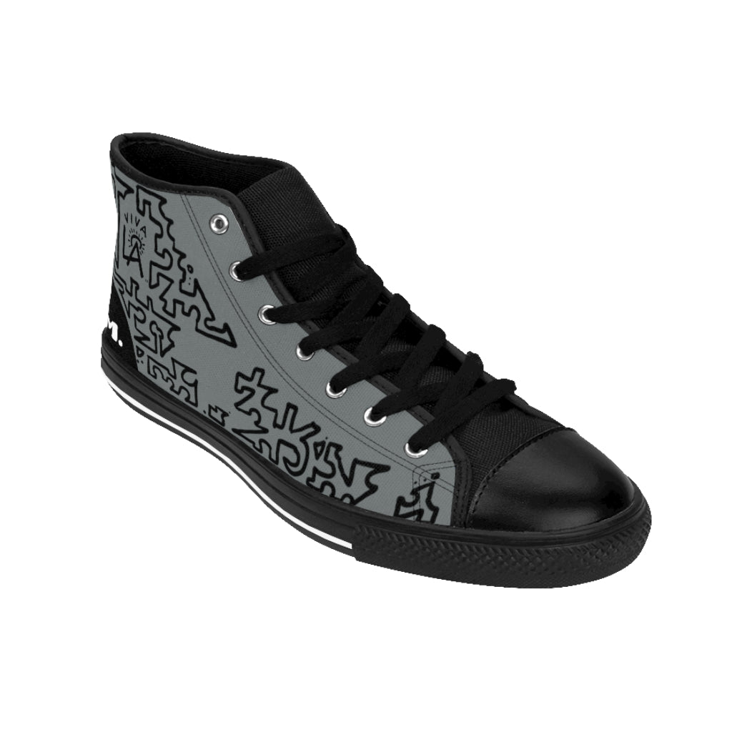 Women's Mosaic Pit Bull High Top Sneakers - Converse High Tops Style Black Shoe with Striking store Red Pit Bull and Black Sole